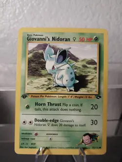 Pokemon - Gym Challenge - Giovanni's Nidoran 75/132 1st Edition LP/NM Card - Image 1