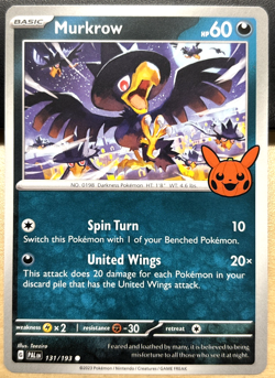 Pokemon Trick or Trade 2023 Paldea Evolved 131 / 193 Murkrow COMMON - Image 1