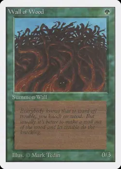 MTG Wall of Wood NM Unlimited Edition 2ED Magic Gathering card old school - Image 1