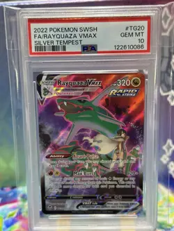 2022 POKEMON SWORD & SHIELD SILVER TEMPEST #TG20 FULL ART/RAYQUAZA VMAX PSA 10 - Image 1
