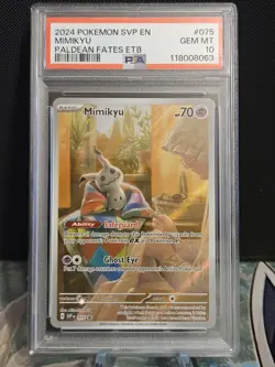 Mimikyu SVP075 - Paldean Fates ETB Promo Pokemon PSA 10 - Image 1