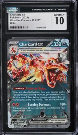2023 Pokemon Scarlet & Violet Obsidian Flames Charizard ex #125 CGC 10 GEM MINT - Image 1