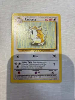 Pokemon TCG Base Set Rattata Card 61/102 Unlimited Raticate Card 40/102 - Image 5