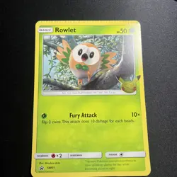 ERROR Rowlet SM01 Black Star Promo Jumbo Pokemon Card Crimp Misprint - Image 1
