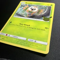 ERROR Rowlet SM01 Black Star Promo Jumbo Pokemon Card Crimp Misprint - Image 3