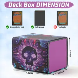 Deck Box for MTG Cards, Trading Commander Deck Case Holds 120+ Sleeved Cards, PU - Image 2