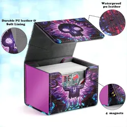 Deck Box for MTG Cards, Trading Commander Deck Case Holds 120+ Sleeved Cards, PU - Image 3