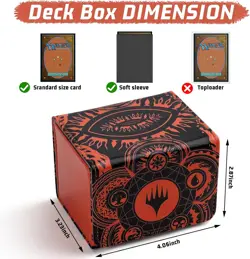 Deck Box for MTG Cards, Trading Commander Deck Case Holds 120+ Sleeved Cards, PU - Image 2