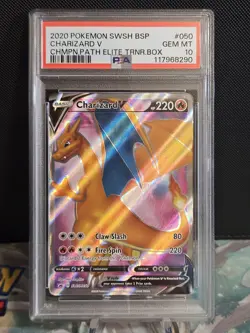 2020 POKEMON BLACK STAR PROMOS SWSH050 CHARIZARD V CHAMPIONS PATH PSA 10 GEM MT - Image 1