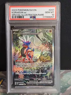 Koraidon Ex 247/198 Special Illustration Rare Pokemon TCG PSA 10 Gem MT - Image 1