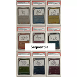 PSA 10 Sequential Complete Set 9 Yu Nagaba Eevee’s Promo Pokemon Card Japanese - Image 1