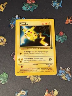 Pokemon Card Pikachu #4 First Movie Stamped Black Star Promo WOTC - (LP) - Image 1