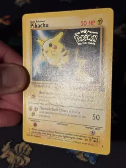 Pokemon Card Pikachu #4 First Movie Stamped Black Star Promo WOTC - (LP) - Image 3