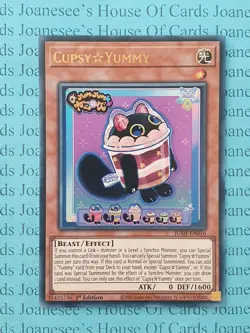 JUSH-EN016 Cupsy☆Yummy Ultra Rare Yu-Gi-Oh Card 1st Edition New - Image 1