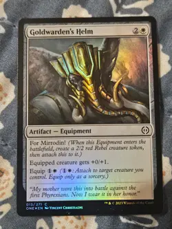 Goldwarden's Helm FOIL Phyrexia All Will Be One MTG Magic - Image 1