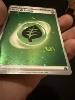 Pokemon TCG 151 Cosmos Holographic Grass Energy W HD Arrow Swirl Near Mint - Image 2