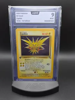 2000 Pokemon WotC Fossil 1st edition ZAPDOS holo 15/62 Deutsch MINT AOG 9 - Image 1