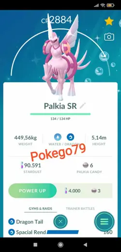 Pokemon Shiny Palkia Origin - Spacial Rend - Tr.a.d.e 20k stardust or P.T.C - Image 1