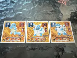 Pokemon No.007 008 009 Squirtle Wartortle Blastoise Sticker Amada - Image 1