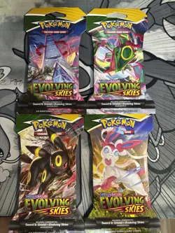 Pokemon TCG Sword & Shield Evolving Skies Sleeved Booster Packs (Full Art Set) - Image 1