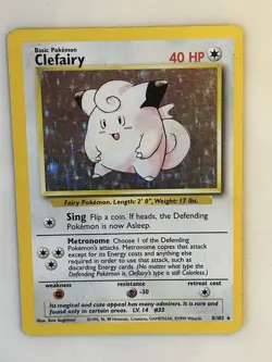 1999 Pokemon TCG Clefairy 5/102 Base Set Holo Rare Card Vintage WOTC MP - Image 1