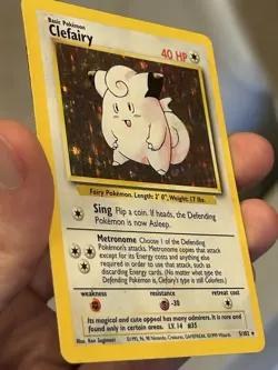 1999 Pokemon TCG Clefairy 5/102 Base Set Holo Rare Card Vintage WOTC MP - Image 5
