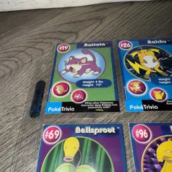 PokeTriva Mewtwo Strikes Back Burger King Pokemon Card Lot Of 9 Vintage - Image 2
