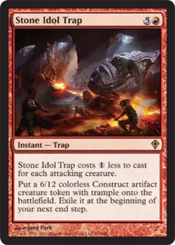 Stone Idol Trap -Foil Medium Play MTG Worldwake - Image 1