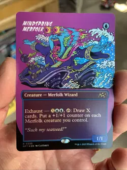 x1 Mindspring Merfolk DFT Aetherdrift MTG 335 FOIL RARE SHOWCASE M/NM 1x - Image 1