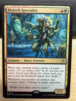 MTG Edge of Eternities 0214 Biotech Specialist Creature Insect Scientist RARE - Image 1