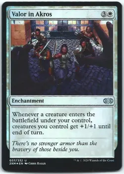 MTG Magic The Gathering Double Masters FOIL #037/332...VALOR IN AKROS.....NP - Image 1