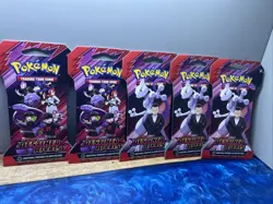 Pokemon Destined Rivals Scarlet And Violet - Lot Of 5 Sealed Packs Sleeved - Image 1