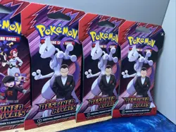 Pokemon Destined Rivals Scarlet And Violet - Lot Of 5 Sealed Packs Sleeved - Image 3