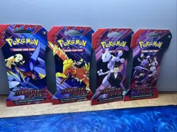Pokemon Destined Rivals Scarlet And Violet - Lot Of 4 Sealed Packs Sleeved - Image 1