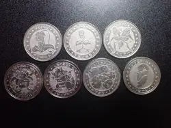 Pokemon Card Meiji Promo Battle Coin x7 Beedrill Rhydon etc #5052 - Image 1