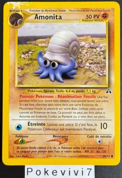 Carte Pokemon AMONITA 60/75 Commune NEO DISCOVERY Wizards FR OCCASION - Image 1
