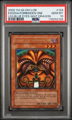 Yugioh PSA 10 Exodia the Forbidden One LOB-124 Ultra Rare 2002 Original Print - Image 3