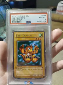 2002 Yugioh 1st Edition Baby Dragon Starter Deck Joey Sdj-003 Psa 8 - Image 1