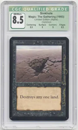 Graded Gold Signed Sinkhole CGC 8.5 Q++ Alpha Artist Sandra Everingham MTG Magic - Image 1