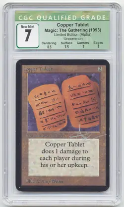 Graded Silver Signed Copper Tablet CGC 7 Alpha Artist Amy Weber 1993 MTG Magic! - Image 1