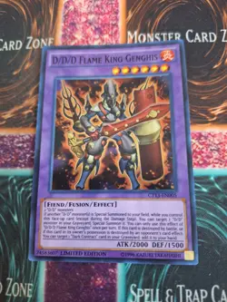Yugioh D/D/D Flame King Genghis CT13-EN005 Super Rare Limited Near Mint - Image 1