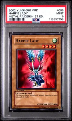 Yugioh HARPIE LADY MRD-008 1st PSA 9 Original Artwork Uncensored - Image 1