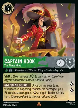 Captain Hook - The Pirate King #109 FOIL Rare | Lorcana: Reign of Jafar Card - Image 1