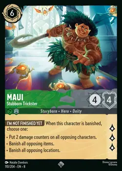 Maui - Stubborn Trickster #110 Super Rare | Lorcana: Reign of Jafar Card - Image 1