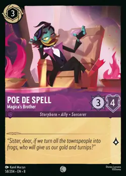 Poe De Spell - Magica's Brother #58 FOIL Common | Lorcana: Reign of Jafar Card - Image 1