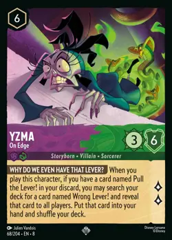 Yzma - On Edge #68 Super Rare | Lorcana: Reign of Jafar Card - Image 1