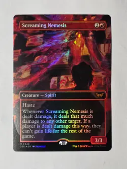 MTG Screaming Nemesis (Borderless) Duskmourn: House of Horror Foil Near Mint - Image 1