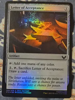 Letter of Acceptance FOIL STX Strixhaven School of Mages MTG Magic - Image 2