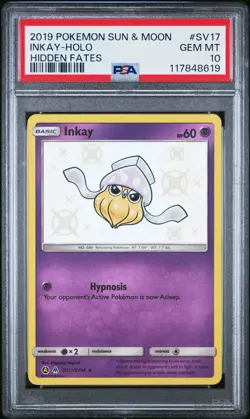 Inkay Shiny Hidden Fates SV17/SV94 PSA 10 Gem Mint Graded Card Pokemon - Image 1
