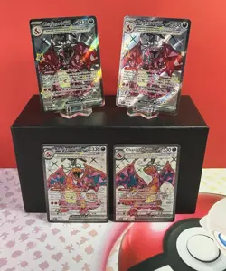 Charizard ex 215/197 & 056 Shiny Charizard ex 074 Black Star Promo NM 4 Card Lot - Image 1
